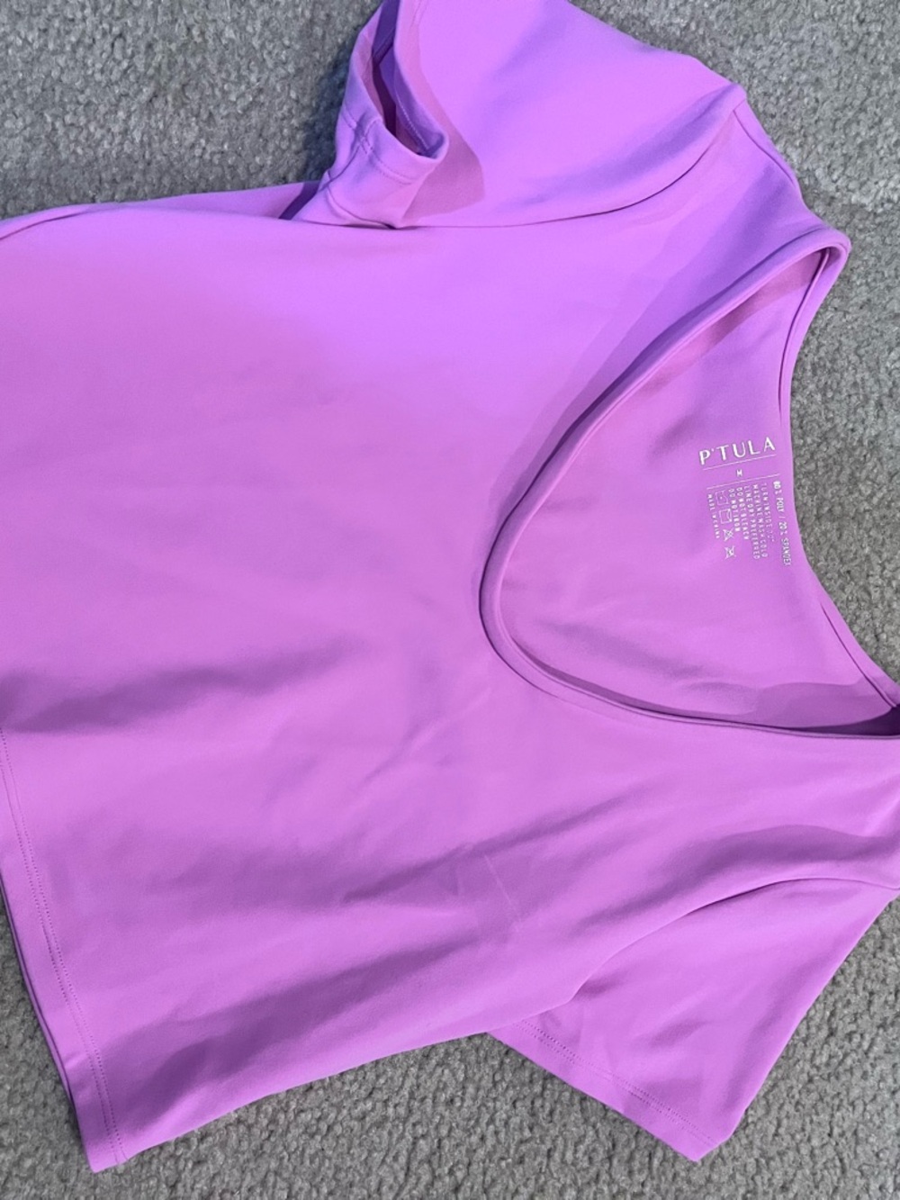 P'tula Women's Scoop Neck Top medium pink gym crop top